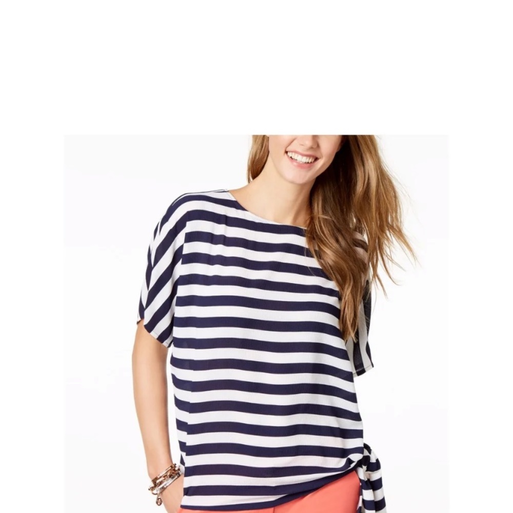 Michael Michael Kors Stripe Side Tie Top